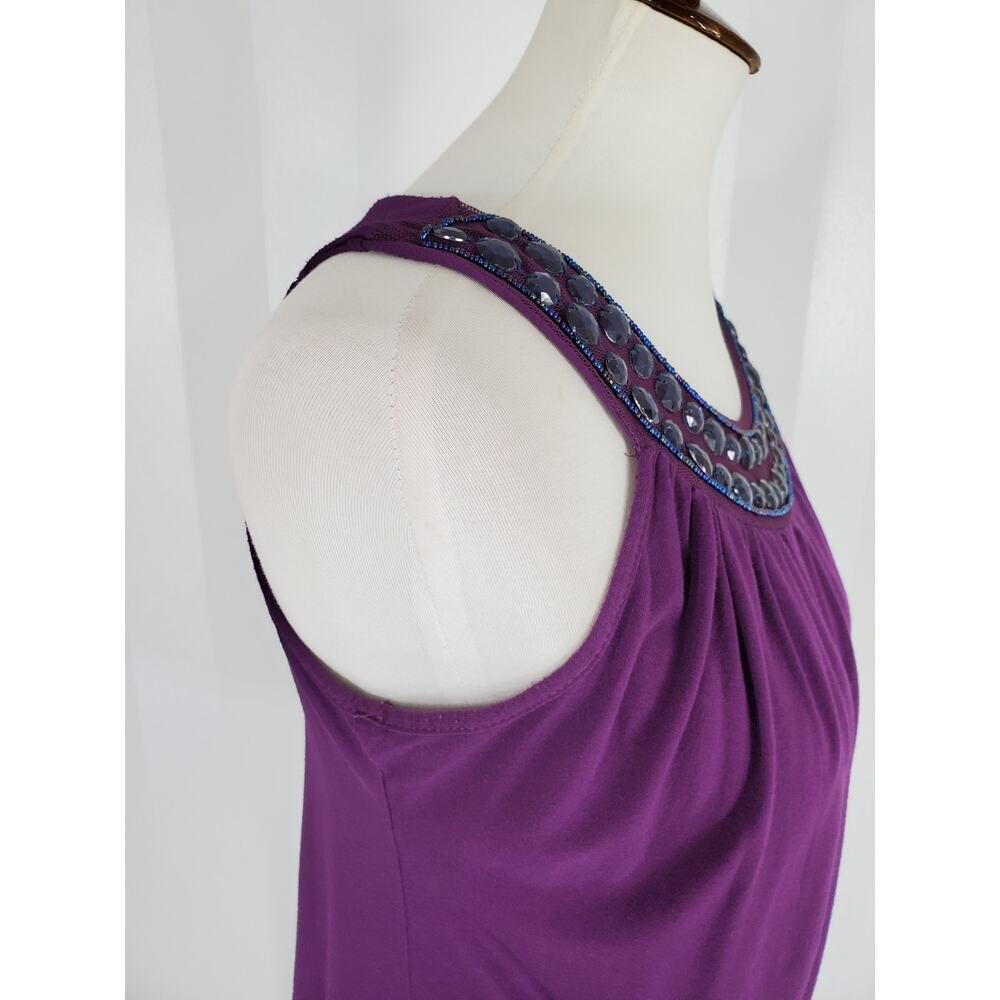 H&M Women's Purple Sleeveless Top w/ Gems Sz XS - Picture 6 of 9